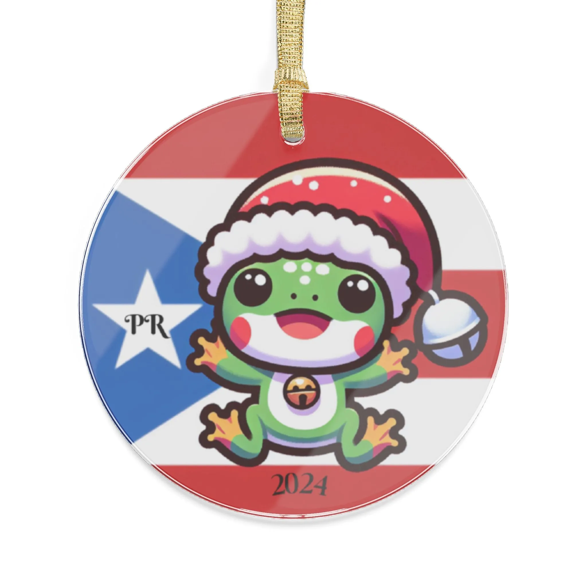 Coqui/FrogPuerto Rico  2024 Acrylic Ornament - Puerto Rico Flag Ornament