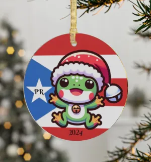 Coqui/FrogPuerto Rico  2024 Acrylic Ornament - Puerto Rico Flag Ornament