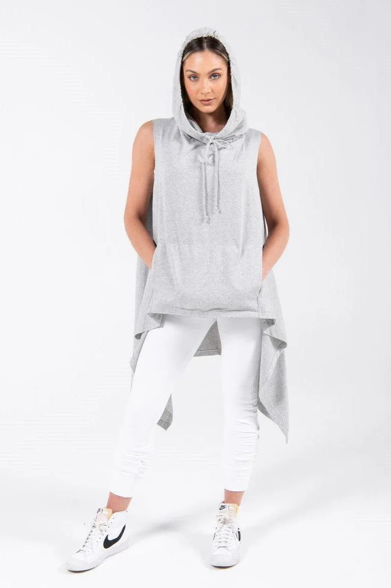 Cotton Jersey Sleeveless Hoodie UNISEX