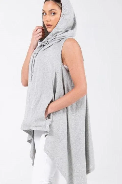 Cotton Jersey Sleeveless Hoodie UNISEX