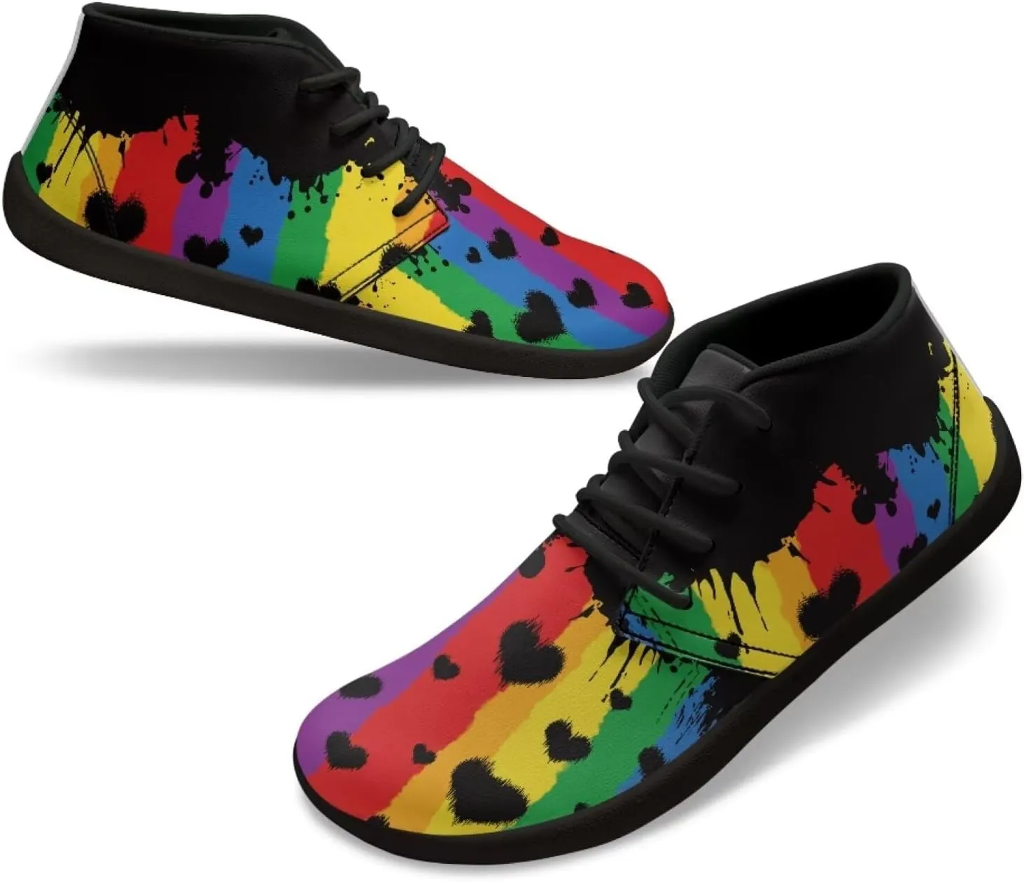 Howilath St. Patrick's Day Barefoot Running Shoes Men Extra Width Running Shoes Trail Running Sneakers for Walking Hiking