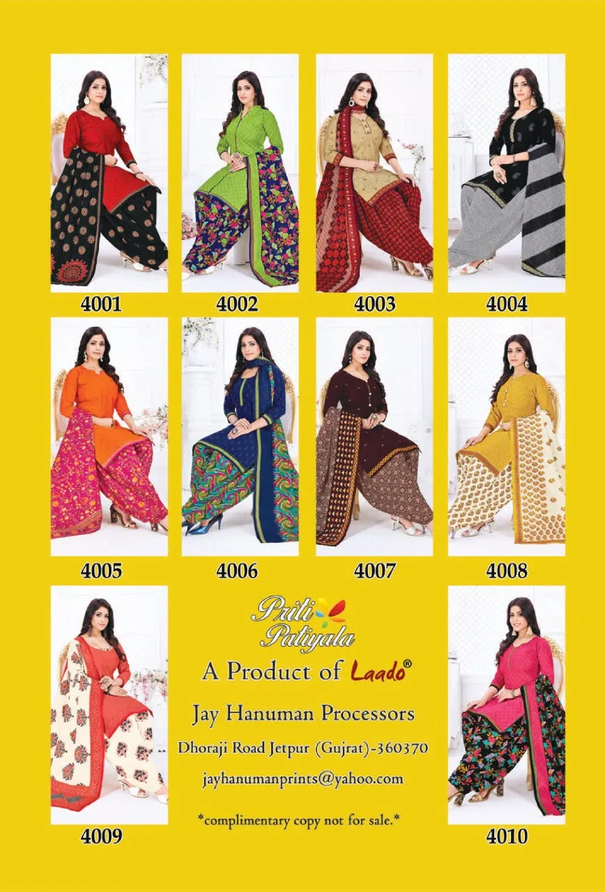 Laado Presents Priti Patiyala Vol 4 Daily Wear Cotton Designer Salwar Kameez