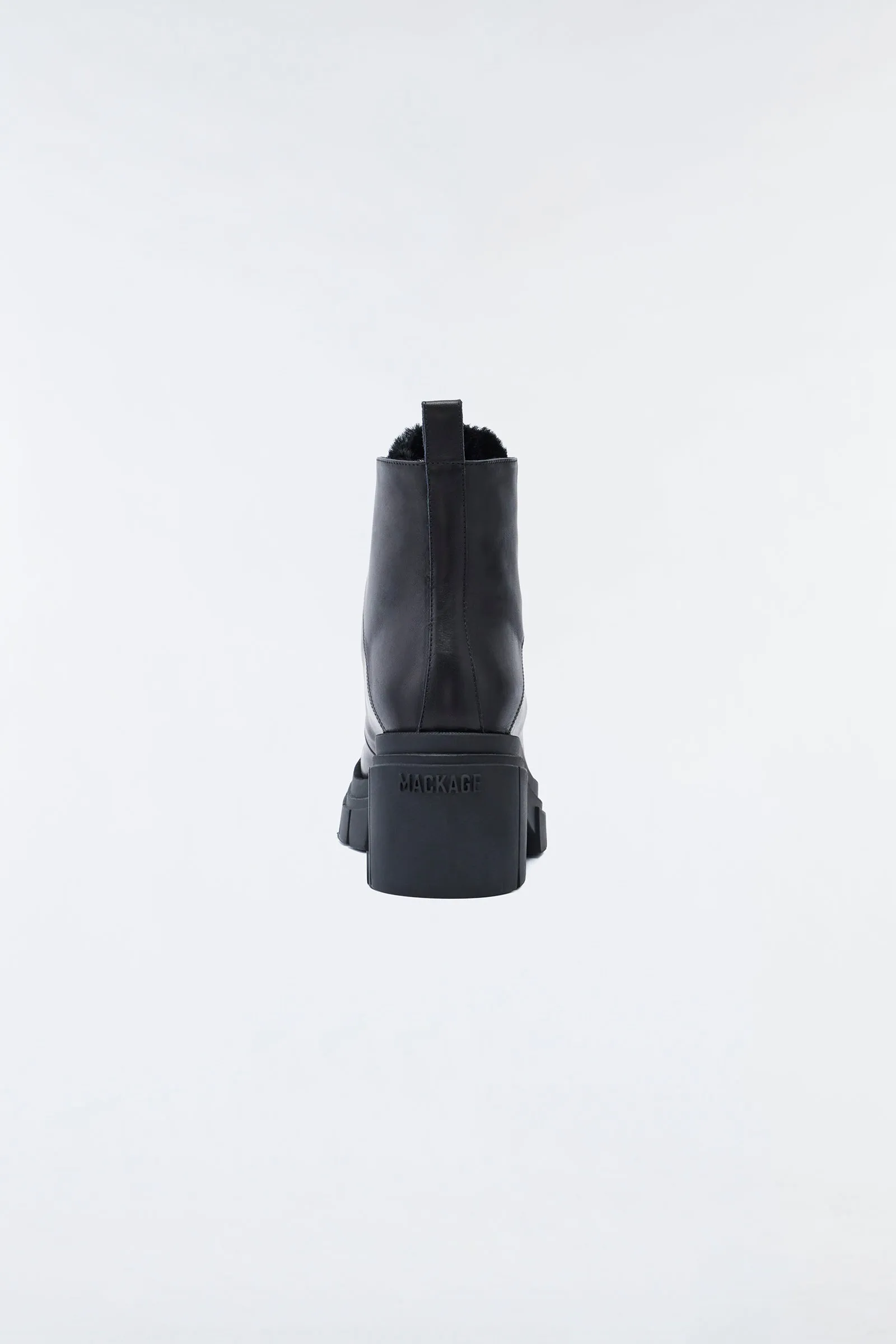 Mackage - Summit Shearling-Lined Leather Ankle Boot in Black