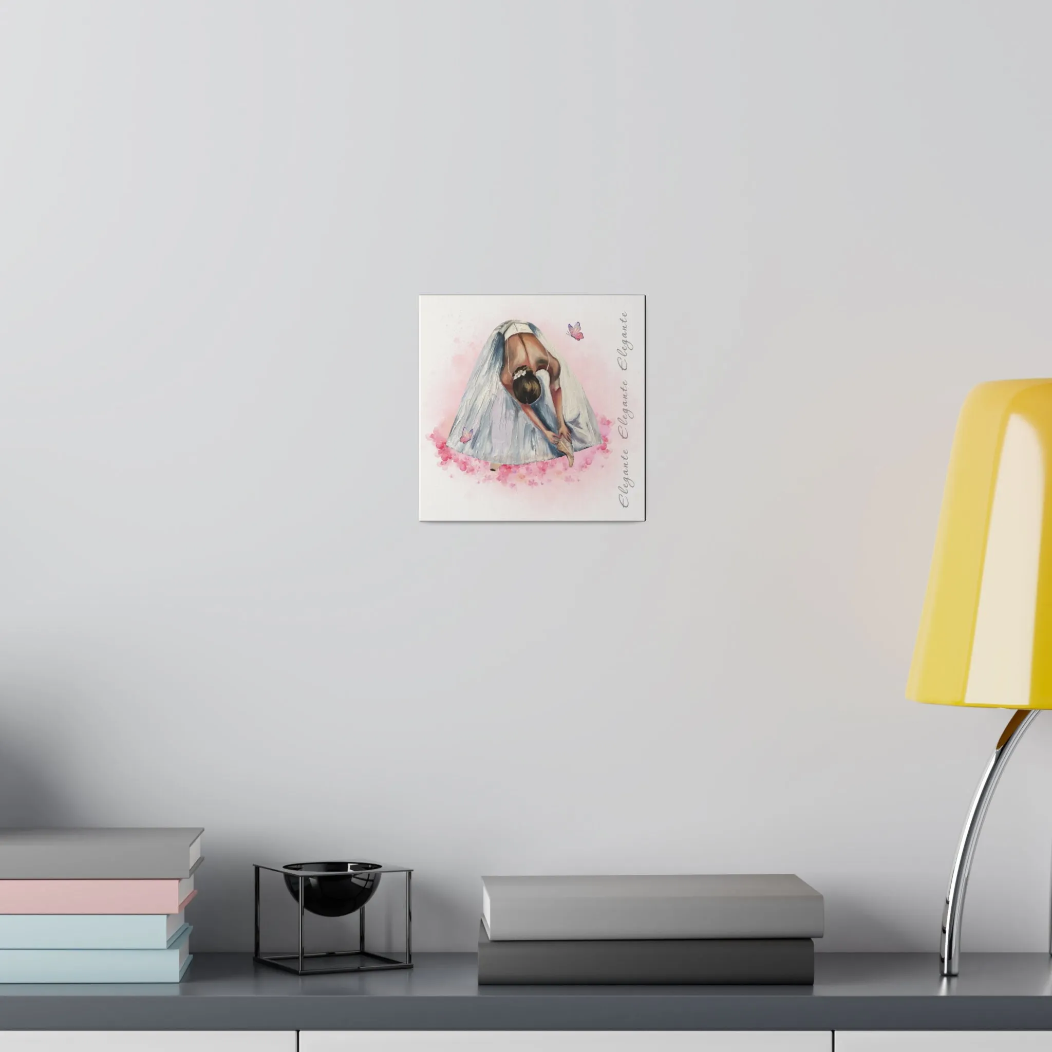 Matte Canvas Print - Elegant Ballerina Dancer - White Background