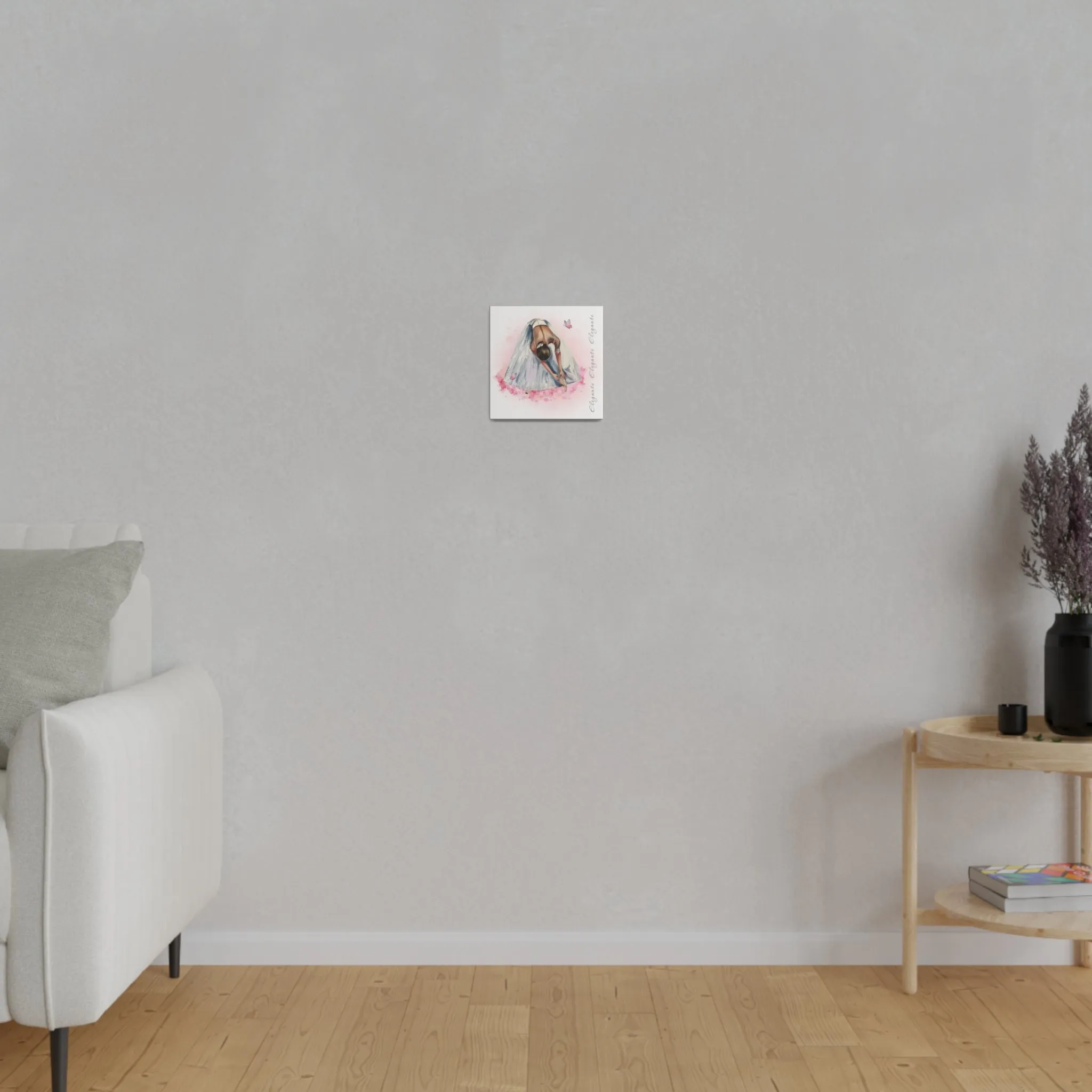 Matte Canvas Print - Elegant Ballerina Dancer - White Background