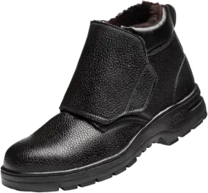 Men's Industrial and Construction Shoes, Men Winter Warm Cozy High Top Abrasion Resistant Safety Steel Toe Boots, Anti-Smash Anti-Puncture Construction Work Boots, for Construction