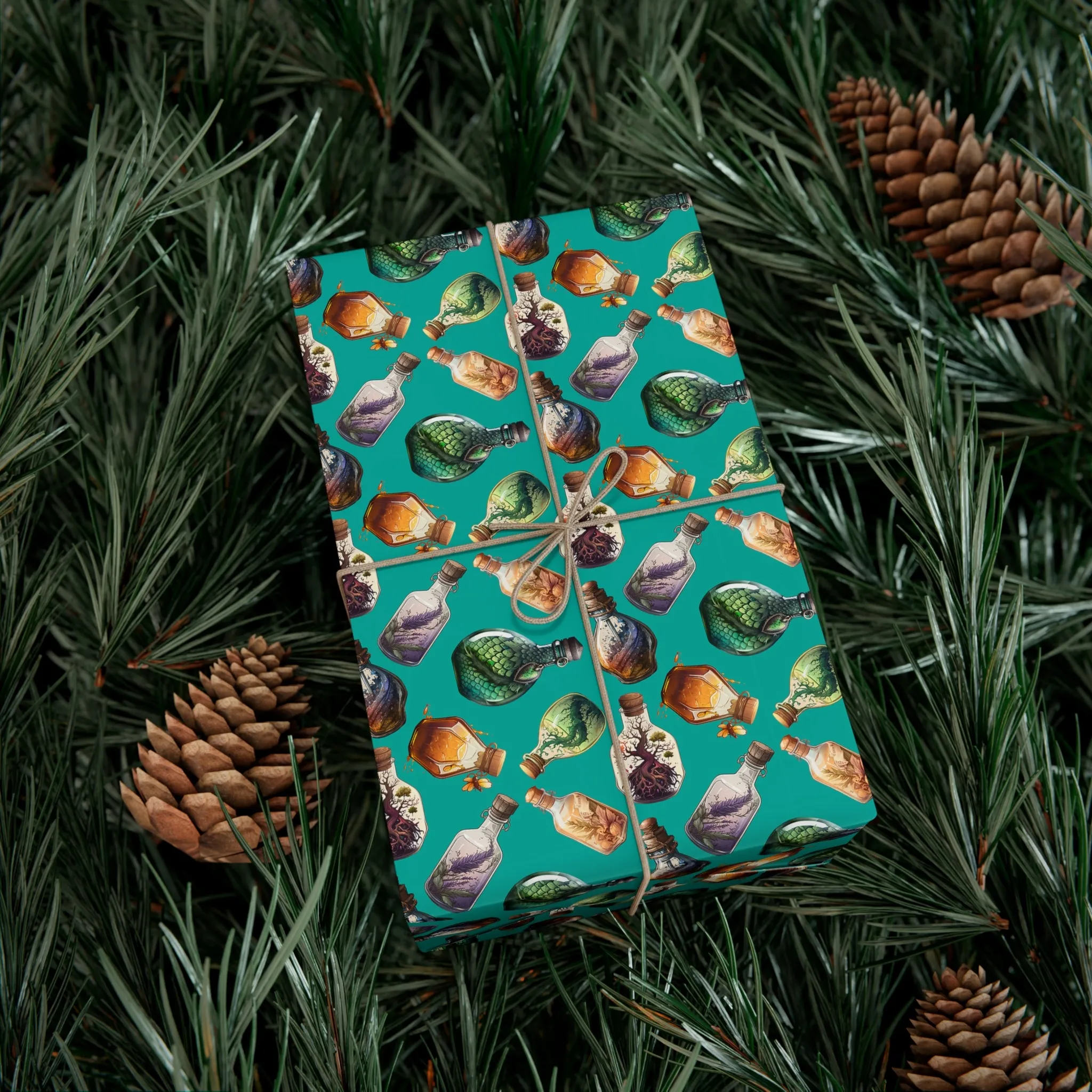 potion bottles wrapping paper, potion bottles gift wrap, wrapping paper, gift wrap, potion, love potion, magic, magical, d&d, cosplay, table top, alchemy, alchemist
