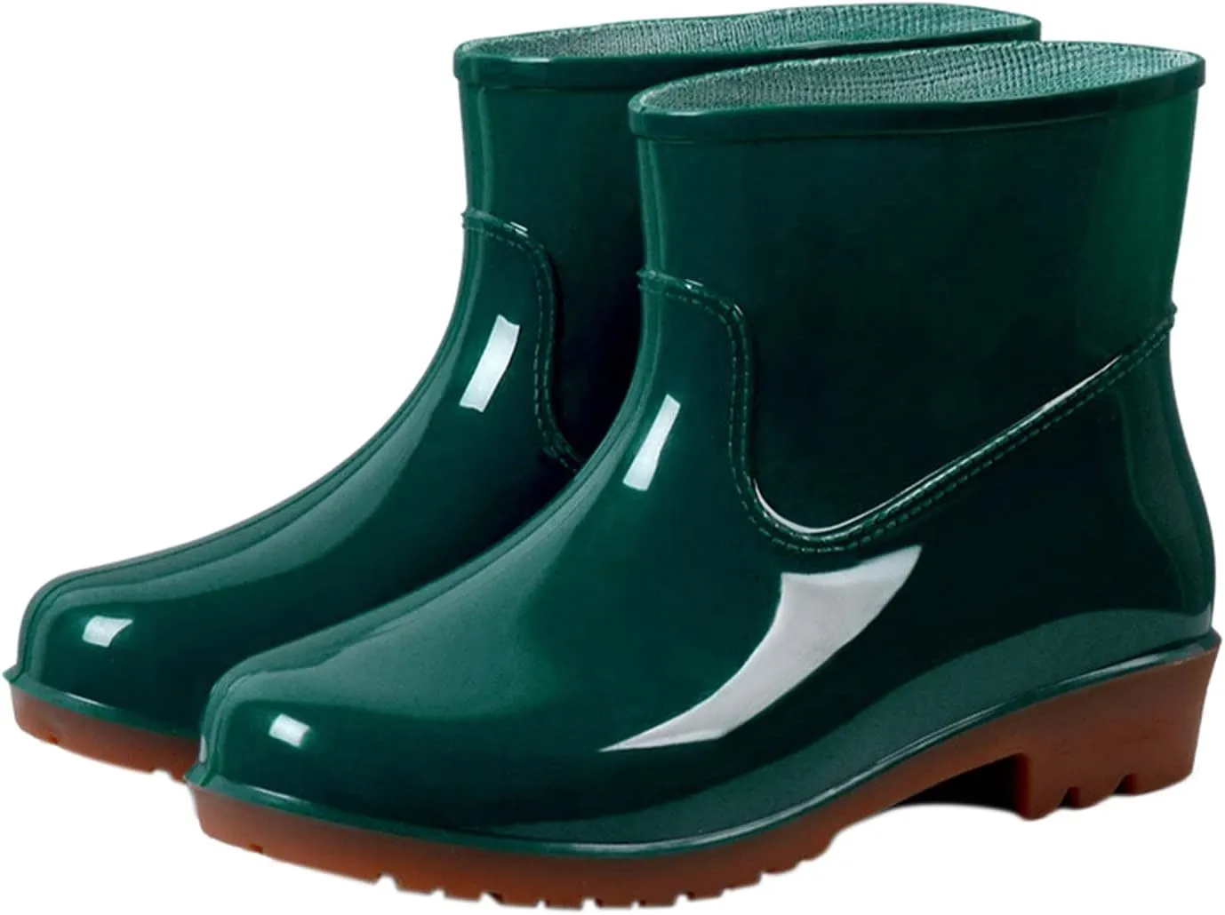 Rain Boots for Women Booties Short Waterproof Chelsea Boots Ankle Platform Rubber with Chunky Heel Rain Boots Outdoor Garden