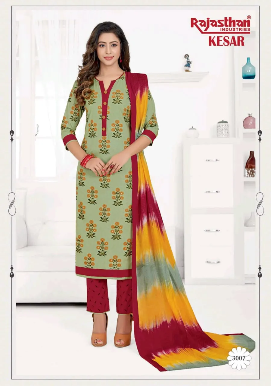 Rajasthan Industries Present Kesar Vol 3 Cotton Fabric Casual Daily Wear Salwar Kameez