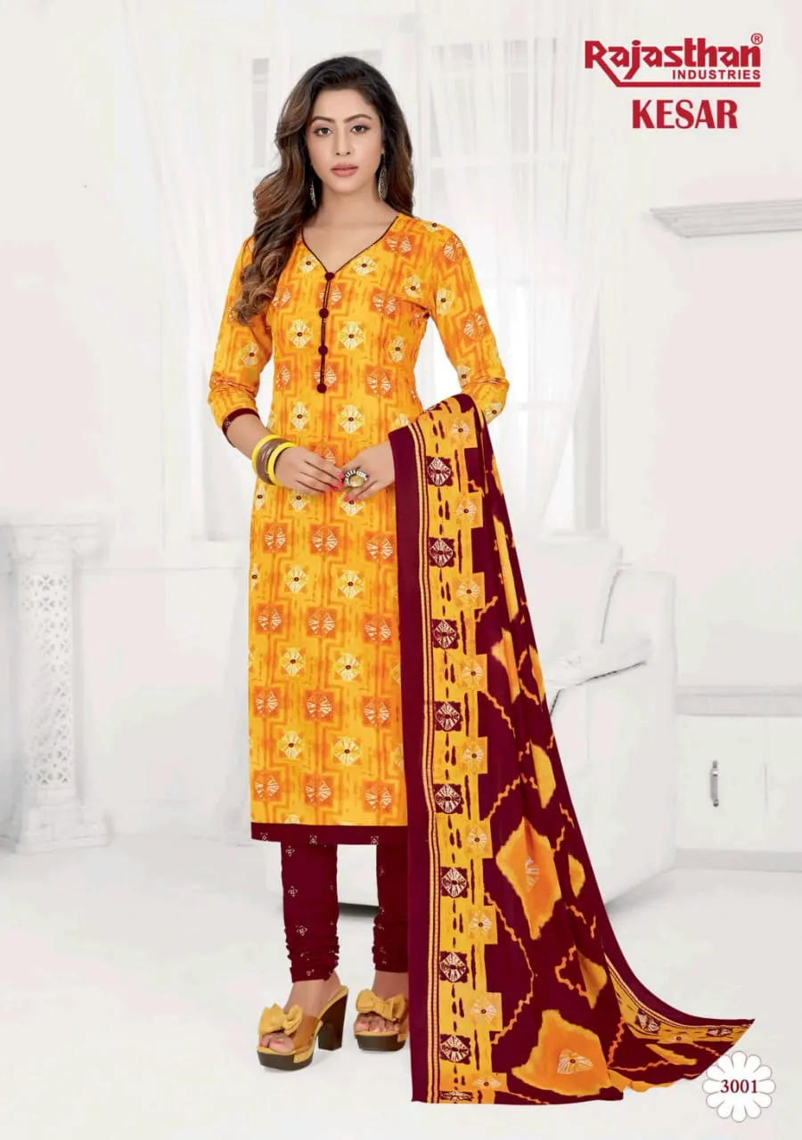 Rajasthan Industries Present Kesar Vol 3 Cotton Fabric Casual Daily Wear Salwar Kameez