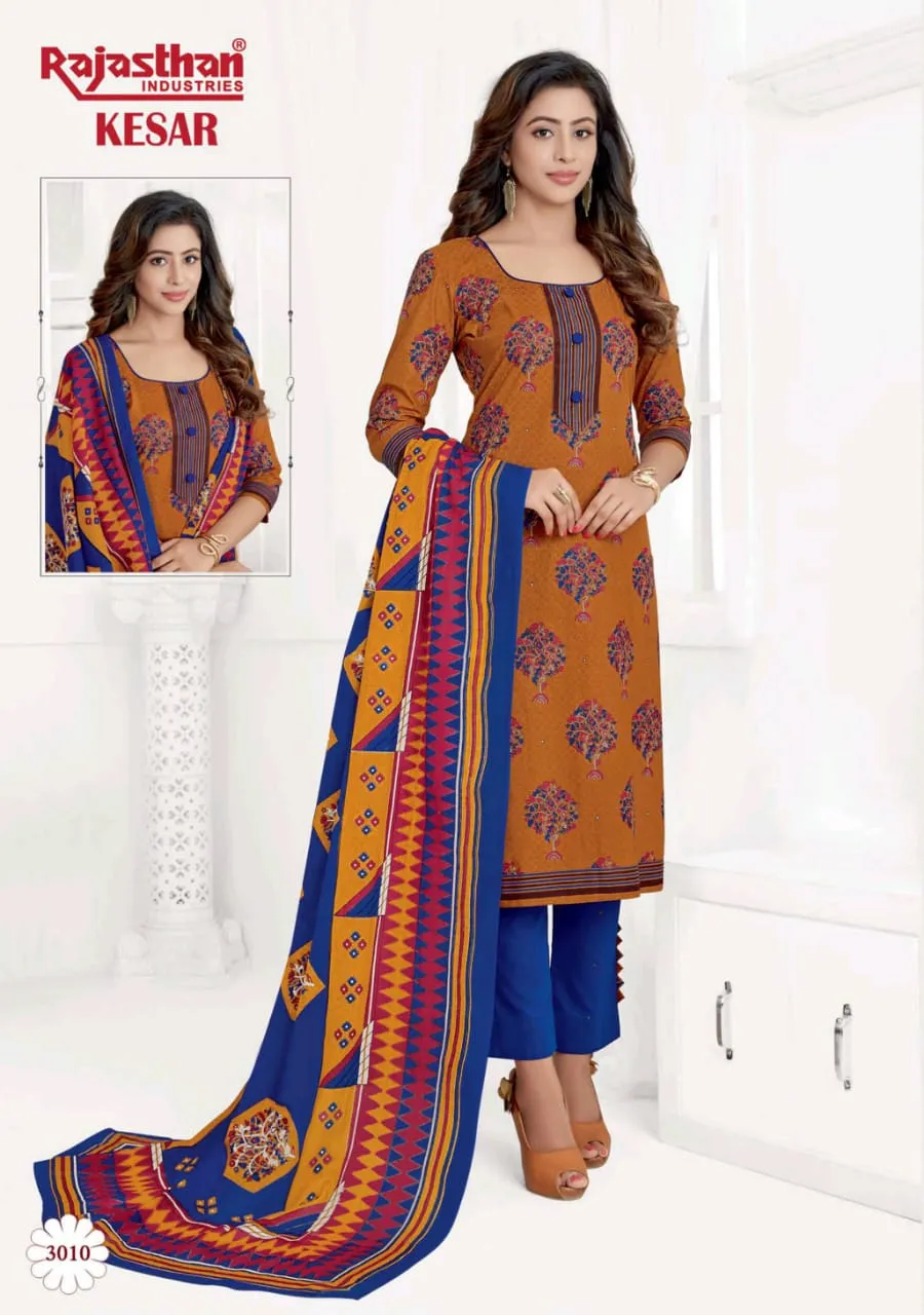 Rajasthan Industries Present Kesar Vol 3 Cotton Fabric Casual Daily Wear Salwar Kameez