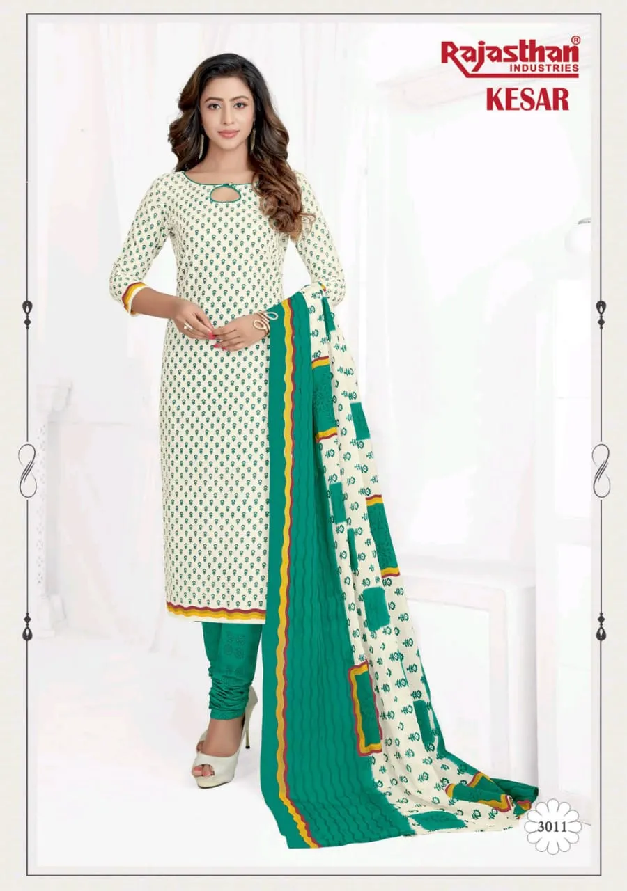 Rajasthan Industries Present Kesar Vol 3 Cotton Fabric Casual Daily Wear Salwar Kameez