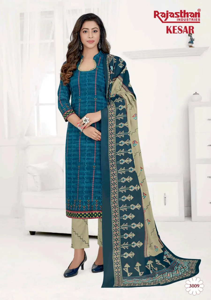 Rajasthan Industries Present Kesar Vol 3 Cotton Fabric Casual Daily Wear Salwar Kameez