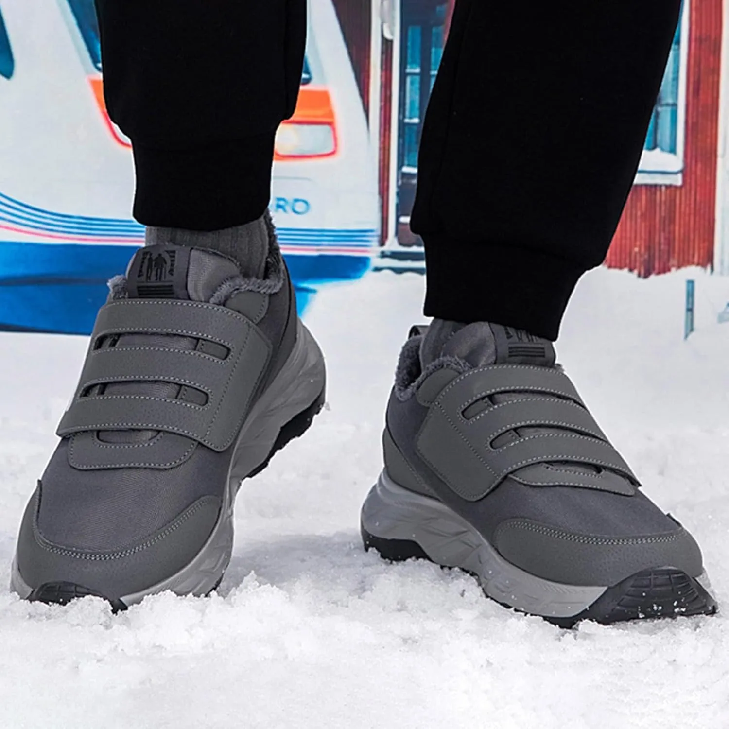 Women Winter Boots Ankle Mens Hiking Sneakers Comfortable Warm Adults Slip On Boots Barefoot Shoes Grounded Footwear Womens Tennis Shoes Men Winter Booties