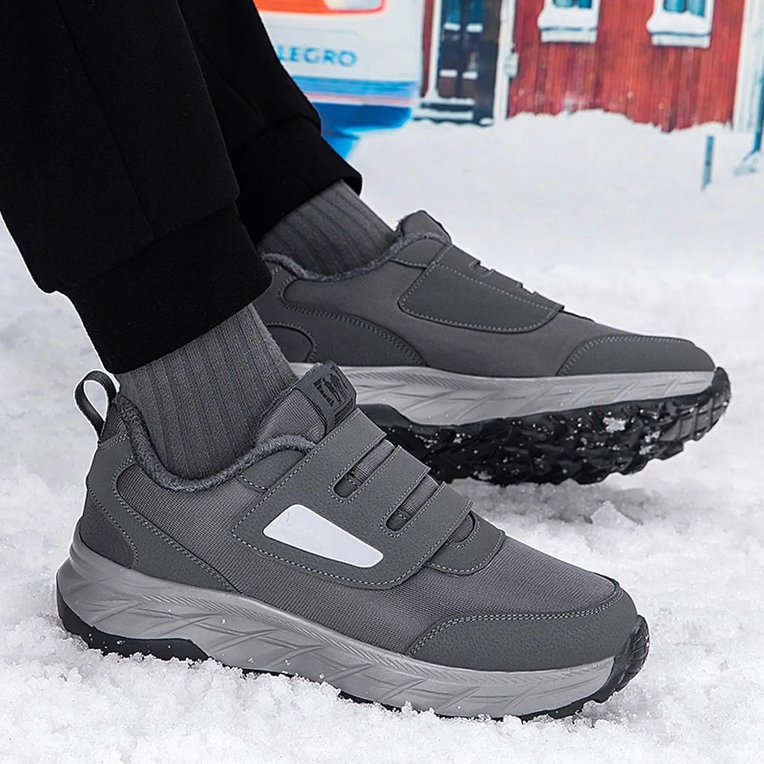 Women Winter Boots Ankle Mens Hiking Sneakers Comfortable Warm Adults Slip On Boots Barefoot Shoes Grounded Footwear Womens Tennis Shoes Men Winter Booties