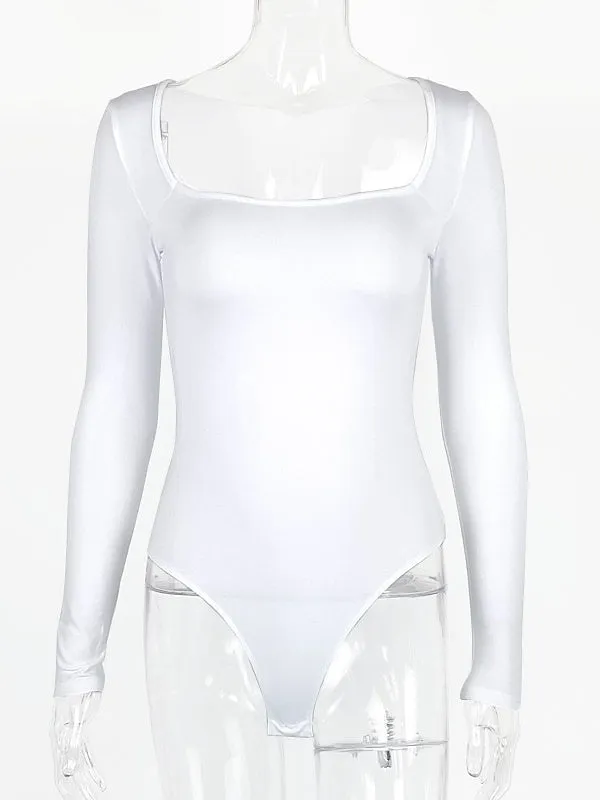 Women's Dancewear Latin Dance Leotard/Onesie Pure Color Women's Training Daily Wear Long Sleeve