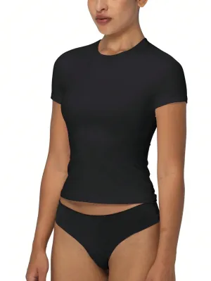 Women's Stretch T-Shirt High Elasticity Soft Breathable Tee Moisture-Wicking Workout Daily Wear