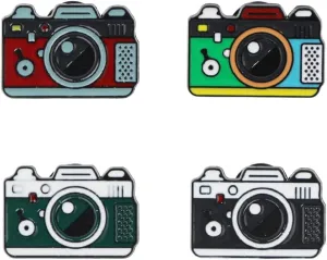 Ximimark 4pc Chic Camera Zinc Alloy Brooch  Quirky Daily Wear Lapel Pin