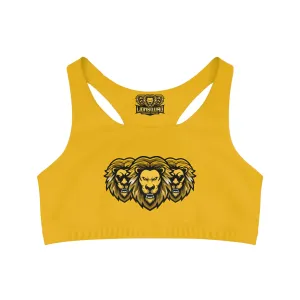 Yellow "Sun Gold Lion"  Seamless Sports Bra